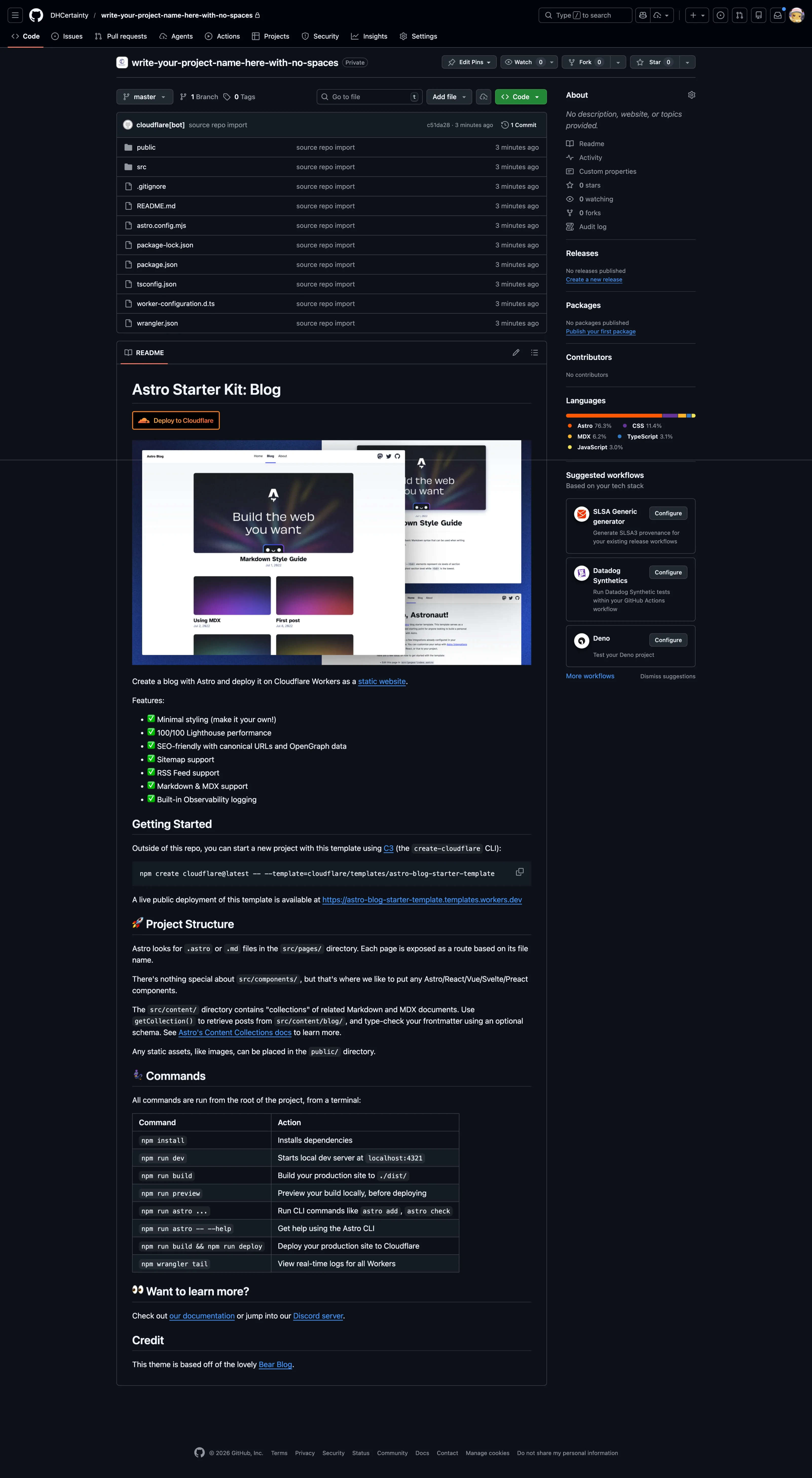 GitHub repository - click Code button to reveal clone URL