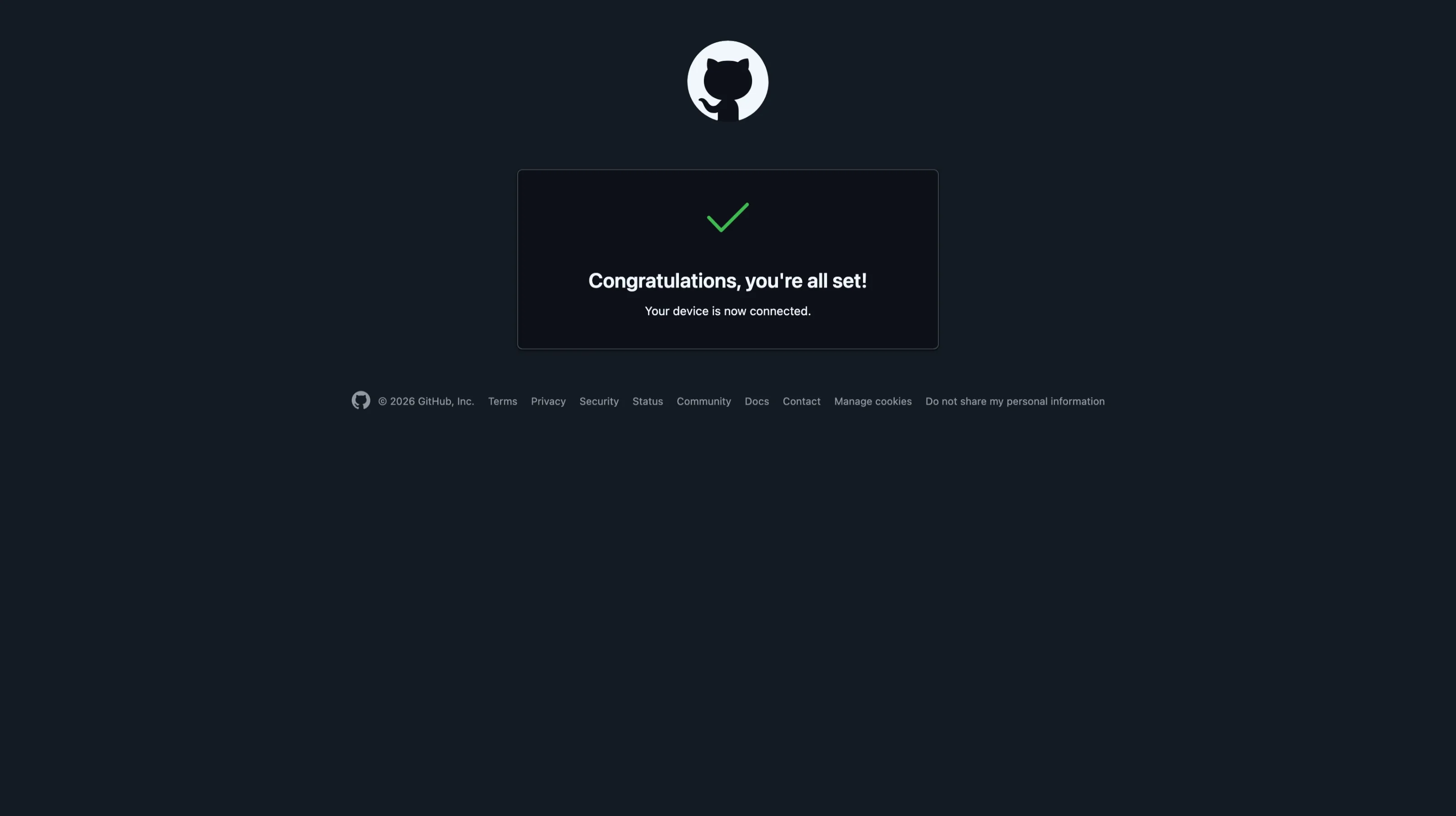 GitHub - Congratulations, your device is now connected