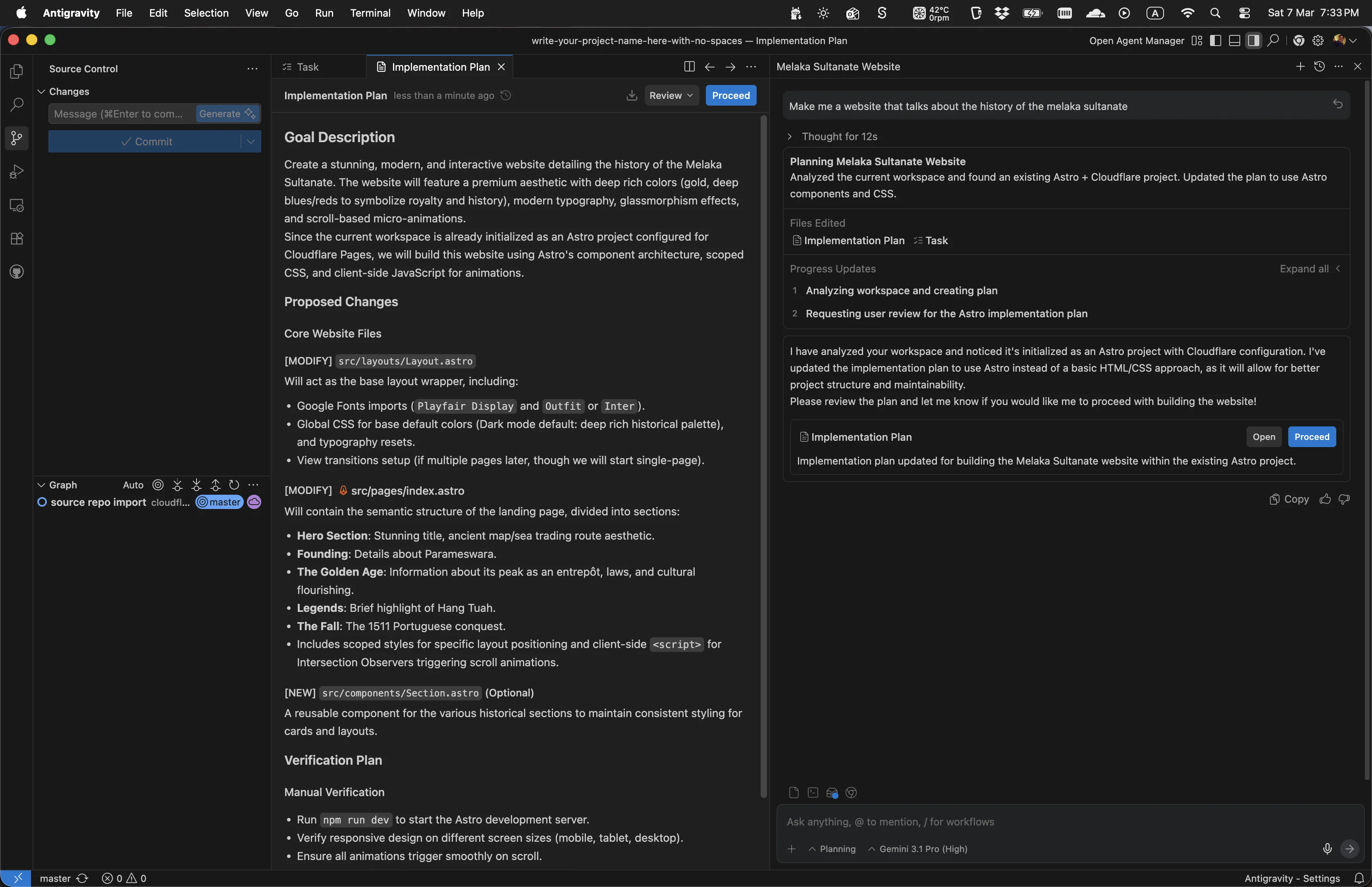 Antigravity - agent plan review