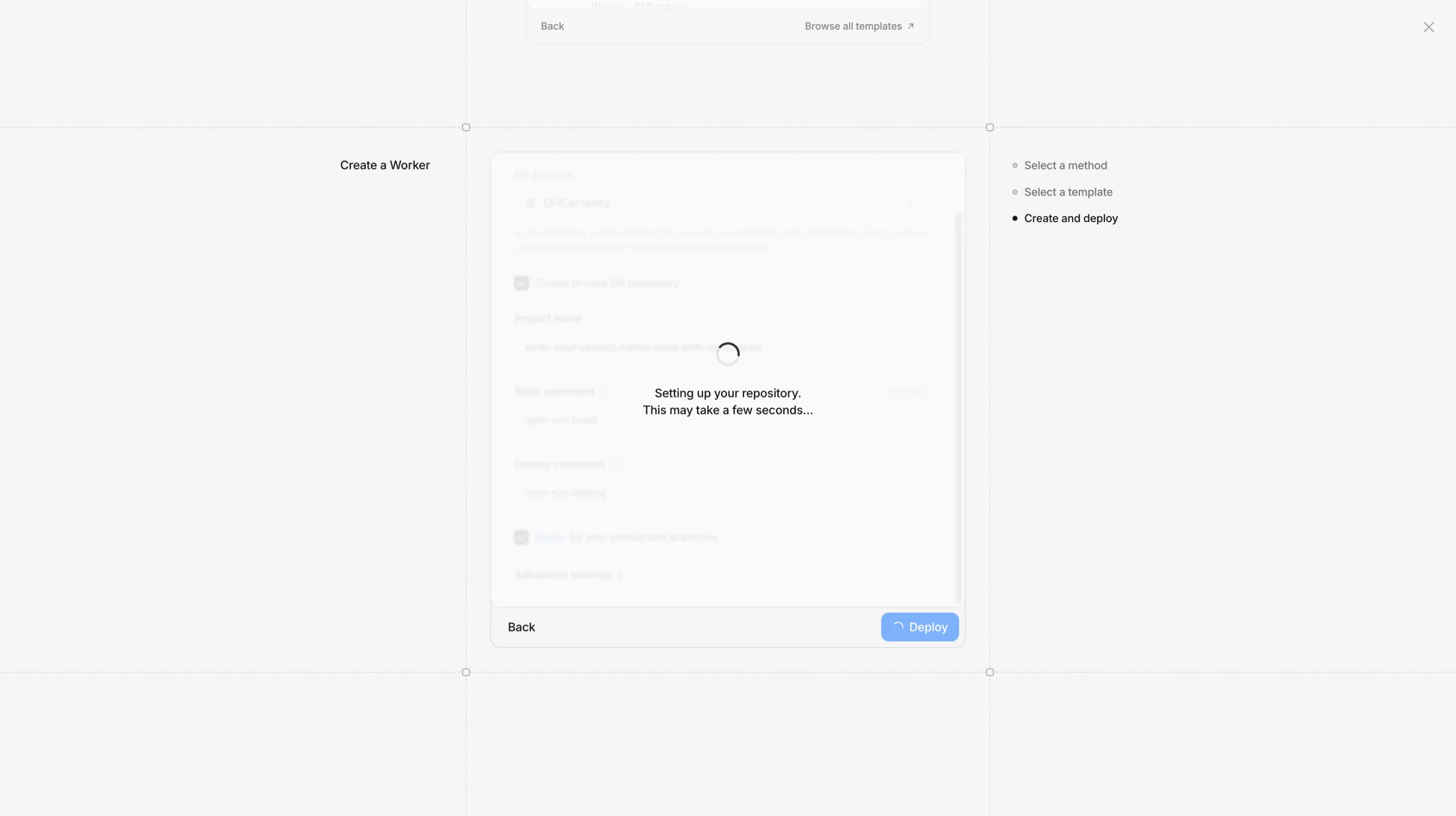 Setting up your repository - deploying spinner