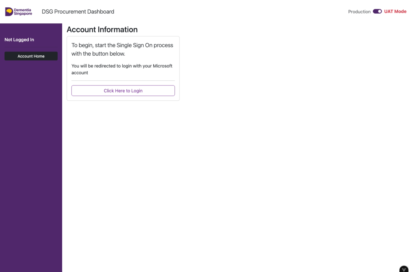 DSG Procurement - Microsoft sign-in screen